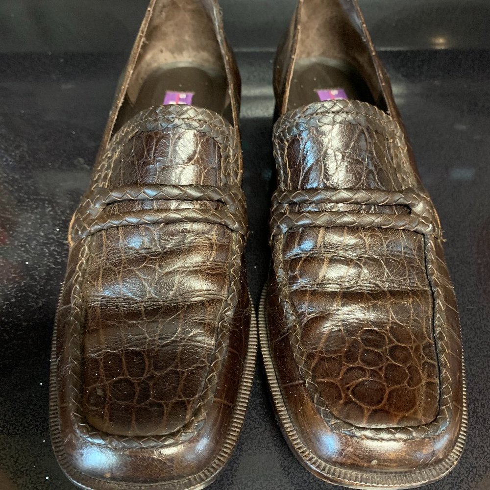 Shannon Diego brown leather  loafers 10N